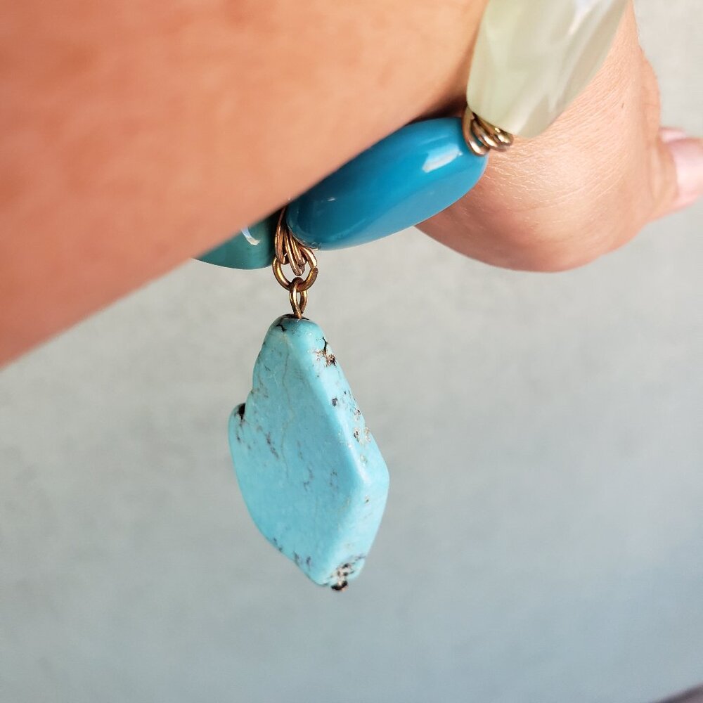 Chico's Chunky Faux Turquoise Stretch Bracelet - Picture 4 of 5
